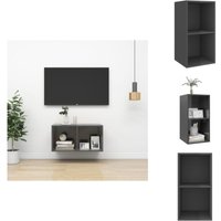 TV-Wandschrank Hochglanz-Grau 37x37x72 cm Holzwerkstoff - Wandregal - TV-Stand - Fernsehschrank - Hängeschrank - Regal Grau TV-Wandschrank Hochglanz-Grau 37x37x72 cm Holzwerkstoff - Wandregal - TV-Stand - Fernsehschrank - Hängeschrank - Regal Grau von VIDAXL