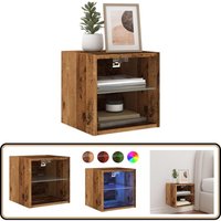 TV-Wandschrank mit LED-Leuchten Altholz-Optik 30x28,5x30 cm - Vidaxl von VIDAXL