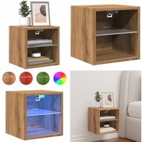 TV-Wandschrank mit LED-Leuchten Artisan-Eiche 30x28,5x30cm - Vidaxl TV-Wandschrank mit LED-Leuchten Artisan-Eiche 30x28,5x30cm - Vidaxl von VIDAXL