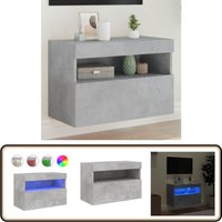 Vidaxl - TV-Wandschrank mit LED-Leuchten Betongrau 60x30x40 cm - TV-Schrank - Beton Grau - Regal - Wandregal - Fernsehschrank von VIDAXL