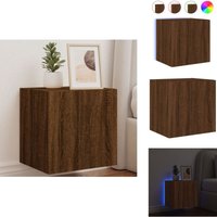 TV-Wandschrank mit LED-Leuchten Braun Eichen-Optik 40,5x35x40cm - TV-Schrank - Holzschrank - Regal - Wohnzimmer Deko - Smart Home von VIDAXL