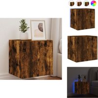 TV-Wandschrank mit LED-Leuchten Räuchereiche 40,5x35x40 cm - TV-Schrank - Holzschrank - Regal - Wohnzimmer Dekoration - Wandregal von VIDAXL