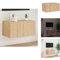 TV-Wandschrank mit LED-Leuchten Sonoma-Eiche 60x35x31 cm - TV-Schrank - Holzschrank - Regal - Wohnzimmer Dekoration - Smart Home von VIDAXL