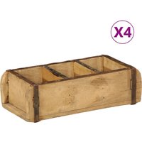 Tabletts 4 Stk. 30x14x9 cm Altholz Massiv vidaXL405246 von VIDAXL