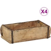 Tabletts 4 Stk. 30x15x9 cm Altholz Massiv vidaXL192001 von VIDAXL