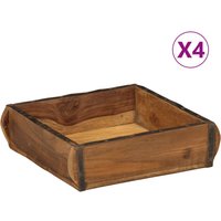 Tabletts 4 Stk. 31x29x10 cm Altholz Massiv vidaXL403393 von VIDAXL
