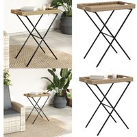 Vidaxl - Tabletttisch Klappbar Beige 65x40x75 cm Poly Rattan - Outdoor Möbel - Gartentisch - Tabletttisch - Klapptisch - Rattan Tisch - Home & Living von VIDAXL