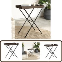 Tabletttisch Klappbar Braun 65x40x75 cm Poly Rattan - Gartentisch - Outdoor Tisch - Klappbarer Tisch - Polyrattan Tisch - Balkontisch von VIDAXL