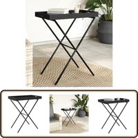 Tabletttisch Klappbar Schwarz 65x40x75 cm Poly Rattan - Gartentisch - Outdoor Tisch - Klappbarer Tisch - Polyrattan Tisch - Esstisch von VIDAXL