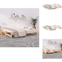 Vidaxl - Tagesbett Ausziehbar 2x(80x200) cm Massivholz Kiefer - Holzbett - Kiefernholzbette - Tagesbett - Schlafsofa - Gästebett von VIDAXL