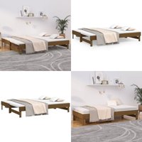 Vidaxl - Tagesbett Ausziehbar Honigbraun 2x(90x200) cm Massivholz Kiefer - Holzbett - Gästebett - Schlafsofa - Kiefernholz - Tagesbett - Home & Living von VIDAXL