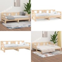 Vidaxl - Tagesbett Ausziehbar Massivholz Kiefer 2x(90x200) cm - Tagesbett - Holzbett - Kiefernholzbett - Gästebett - Platzsparendes Möbel - Home & von VIDAXL