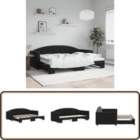 Tagesbett Ausziehbar Schwarz 80x200 cm Samt - Schlafsofa - Doppelbett - Gästebett - Boxspringbett - Samtsofa Tagesbett Ausziehbar Schwarz 80x200 cm Samt - Schlafsofa - Doppelbett - Gästebett - Boxspringbett - Samtsofa von VIDAXL