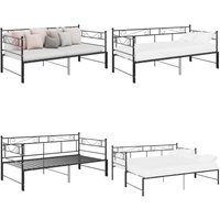 Vidaxl - Tagesbett Ausziehbar Schwarz Metall 90x200 cm - Tagesbett - Schlafsofa - Ausziehbett - Gästebett - Doppelbett - Home & Living von VIDAXL