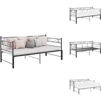 Vidaxl - Tagesbett Ausziehbar Schwarz Metall 90x200 cm - Tagesbett - Schlafsofa - Ausziehbett - Gästebett - Doppelbett von VIDAXL