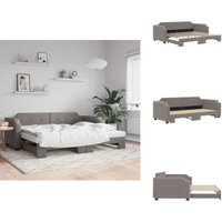 Tagesbett Ausziehbar Taupe 100x200 cm Stoff - Sofa - Gästebett - Schlafsofa - Doppelbett - Tagesbett von VIDAXL