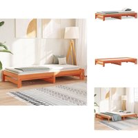 Vidaxl - Tagesbett Ausziehbar Wachsbraun 90x200 cm Massivholz Kiefer - Holzbett - Kiefernholzbette - Schlafsofa - Gästebett - Ausziehbarer Betrahmen von VIDAXL