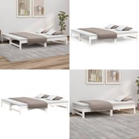 Vidaxl - Tagesbett Ausziehbar Weiß 2x(80x200) cm Massivholz Kiefer - Tagesbett - Holzbett - Kiefernholzbett - Gästebett - Schlafsofa - Home & Living von VIDAXL