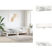 Vidaxl - Tagesbett Ausziehbar Weiß 2x(90x190) cm Massivholz Kiefer - Holzbett - Kiefernholzbett - Tagesbett - Schlafsofa - Gästebett von VIDAXL