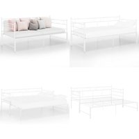 Vidaxl - Tagesbett Ausziehbar Weiß Metall 90x200 cm - Tagesbett - Ausziehbarer Schlafsitz - Gästebett - Doppelbett - Weißes Bett - Home & Living von VIDAXL