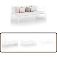 Vidaxl - Tagesbett Ausziehbar Weiß Metall 90x200 cm - Tagesbett - Ausziehbarer Schlafsitz - Gästebett - Doppelbett - Weißes Bett von VIDAXL