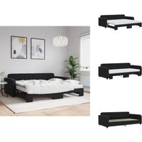 Tagesbett Ausziehbar mit Matratzen Schwarz 90x200 cm Samt - Sofa - Schlafsofa - Gästebett - Tagesbett - Doppelbett Tagesbett Ausziehbar mit Matratzen Schwarz 90x200 cm Samt - Sofa - Schlafsofa - Gästebett - Tagesbett - Doppelbett von VIDAXL
