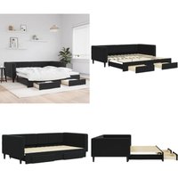 Tagesbett Ausziehbar mit Schubladen Schwarz 100x200 cm Samt - Sofa - Schlafcouch - Gästebett - Tagesbett - Wohnzimmermöbel - Home & Living Tagesbett Ausziehbar mit Schubladen Schwarz 100x200 cm Samt - Sofa - Schlafcouch - Gästebett - Tagesbett - Wohnzimmermöbel - Home & Living von VIDAXL