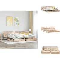 Tagesbett Ausziehbar mit Schubladen ohne Matratze 90x190 cm - Ausziehbares Tagesbett - Ausziehbare Tagesbetten - Schlafsofa - Tagesbett Tagesbett Ausziehbar mit Schubladen ohne Matratze 90x190 cm - Ausziehbares Tagesbett - Ausziehbare Tagesbetten - Schlafsofa - Tagesbett von VIDAXL