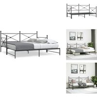 Tagesbett Ausziehbar ohne Matratze Schwarz 100x200 cm Stahl - Ausziehbares Tagesbett - Ausziehbare Tagesbetten - Schlafbett - Gästebett Tagesbett Ausziehbar ohne Matratze Schwarz 100x200 cm Stahl - Ausziehbares Tagesbett - Ausziehbare Tagesbetten - Schlafbett - Gästebett von VIDAXL