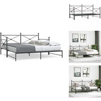 Vidaxl - Tagesbett Ausziehbar ohne Matratze Schwarz 107x203 cm Stahl - Ausziehbares Tagesbett - Ausziehbare Tagesbetten - Schlafbett - Gästebett von VIDAXL