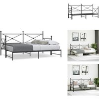 Vidaxl - Tagesbett Ausziehbar ohne Matratze Schwarz 80x200 cm Stahl - Ausziehbares Tagesbett - Ausziehbare Tagesbetten - Schlafbett - Gästebett von VIDAXL