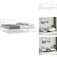 Vidaxl - Tagesbett Ausziehbar ohne Matratze Weiß 100x190 cm Stahl - Ausziehbares Tagesbett - Ausziehbare Tagesbetten - Schlafbett - Gästebett Vidaxl - Tagesbett Ausziehbar ohne Matratze Weiß 100x190 cm Stahl - Ausziehbares Tagesbett - Ausziehbare Tagesbetten - Schlafbett - Gästebett von VIDAXL