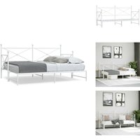 Vidaxl - Tagesbett Ausziehbar ohne Matratze Weiß 90x200 cm Stahl - Ausziehbares Tagesbett - Ausziehbare Tagesbetten - Schlafbett - Gästebett Vidaxl - Tagesbett Ausziehbar ohne Matratze Weiß 90x200 cm Stahl - Ausziehbares Tagesbett - Ausziehbare Tagesbetten - Schlafbett - Gästebett von VIDAXL