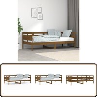 Tagesbett Honigbraun Massivholz Kiefer 90x190 cm - Holzbett - Gästebett - Daybed - Kiefernholz - Massives Holz von VIDAXL