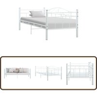 Vidaxl - Tagesbett-Rahmen Weiß Metall 90×200 cm - Tagesbett - Schlafsofa - Gästebett - Metallbett - Weißes Bett von VIDAXL