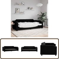 Tagesbett Schwarz 90x200 cm Stoff - Schlafsofa - Gästebett - Doppelbett - Boxspringbett - Bettkasten Tagesbett Schwarz 90x200 cm Stoff - Schlafsofa - Gästebett - Doppelbett - Boxspringbett - Bettkasten von VIDAXL