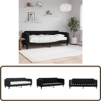 Tagesbett mit Matratze Schwarz 80x200 cm Samt - Tagesbett - Schlafsofa - Gästebett - Samtcouch - Bett Mit Matratze Tagesbett mit Matratze Schwarz 80x200 cm Samt - Tagesbett - Schlafsofa - Gästebett - Samtcouch - Bett Mit Matratze von VIDAXL