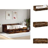 Vidaxl - Tagesbett mit Schubladen ohne Matratze Räuchereiche 100x200 cm - Tagesbett - Holzrahmen - Schlafsofa - Gästebett - Boxspringbett Vidaxl - Tagesbett mit Schubladen ohne Matratze Räuchereiche 100x200 cm - Tagesbett - Holzrahmen - Schlafsofa - Gästebett - Boxspringbett von VIDAXL