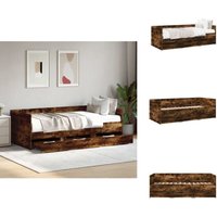 Vidaxl - Tagesbett mit Schubladen ohne Matratze Räuchereiche 75x190 cm - Tagesbett - Holzrahmen - Schrankbett - Gästebett - Wohnzimmermöbel von VIDAXL