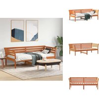 Tagesbett ohne Matratze Wachsbraun 75x190 cm Massivholz Kiefer - Holzbett - Kiefernholzbette - Tagesbett - Gästebett - Wohnraumgestaltung von VIDAXL