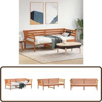 Tagesbett ohne Matratze Wachsbraun 75x190 cm Massivholz Kiefer - Holzbett - Kiefernholzbette - Tagesbett - Gästebett - Wohnraumgestaltung Tagesbett ohne Matratze Wachsbraun 75x190 cm Massivholz Kiefer - Holzbett - Kiefernholzbette - Tagesbett - Gästebett - Wohnraumgestaltung von VIDAXL
