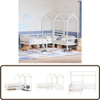 Tagesbett und Bank mit Dach Weiß 80x200 cm Kiefernholz - Vidaxl Tagesbett und Bank mit Dach Weiß 80x200 cm Kiefernholz - Vidaxl von VIDAXL