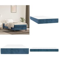 Vidaxl - Taschenfederkernmatratze Dunkelblau 90x190x20 cm Samt - Samtmatratze - Federkernmatratze - Doppelbettmatratze - Nachttischlampe von VIDAXL