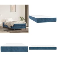 Taschenfederkernmatratze Dunkelblau 90x200x20 cm Samt - Samtmatratze - Federkernmatratze - Doppelbettmatratze - Nachttischlampe - Schlafsystem - Home von VIDAXL