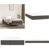 Taschenfederkernmatratze Dunkelgrau 100x200x20 cm Samt - Samtmatratze - Federkernmatratze - Doppelbettmatratze - Matratze 100x200 - Mittelfeste Taschenfederkernmatratze Dunkelgrau 100x200x20 cm Samt - Samtmatratze - Federkernmatratze - Doppelbettmatratze - Matratze 100x200 - Mittelfeste von VIDAXL