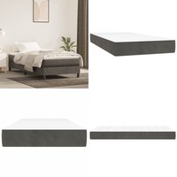 Taschenfederkernmatratze Dunkelgrau 90x190x20 cm Samt - Samtmatratze - Federkernmatratze - Doppelbettmatratze - Matratze 90x190 - Dunkelgraue von VIDAXL