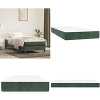 Taschenfederkernmatratze Dunkelgrün 100x200x20 cm Samt - Samtmatratze - Federkernmatratze - Doppelbettmatratze - Matratze 100x200 - Dunkelgrüne von VIDAXL