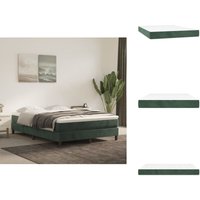 Taschenfederkernmatratze Dunkelgrün 140x190x20 cm Samt - Samtmatratze - Federkernmatratze - Doppelbettmatratze - Matratze 140x190 - Dunkelgrüne von VIDAXL