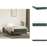 Taschenfederkernmatratze Dunkelgrün 90x200x20 cm Samt - Samtmatratze - Federkernmatratze - Doppelbettmatratze - Matratze 90x200 - Dunkelgrüne Matratze von VIDAXL