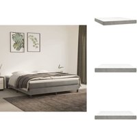 Taschenfederkernmatratze Hellgrau 180x200x20 cm Samt - Samtmatratze - Federkernmatratze - Doppelbettmatratze - Matratze Hellgrau - Bettwäsche von VIDAXL